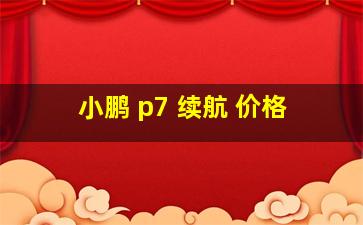 小鹏 p7 续航 价格